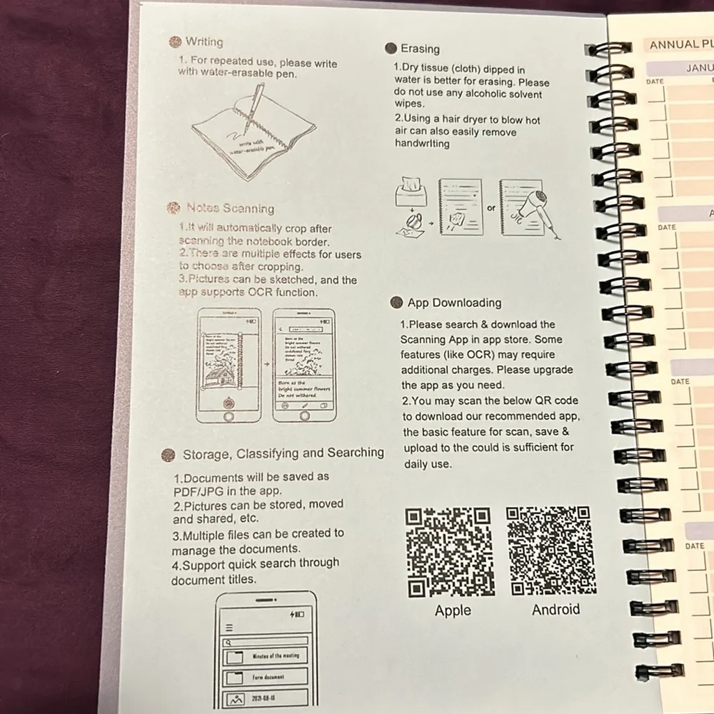 Smart notebook, pen, and cleaning cloth not included